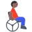 Man In Manual Wheelchair: Medium-Dark Skin Tone
