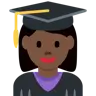 Woman Student: Dark Skin Tone Emoji 👩🏿‍🎓 image - Twitter / X (Twemoji) style
