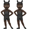 Men With Bunny Ears: Dark Skin Tone Emoji 👯🏿‍♂️ image - Apple style