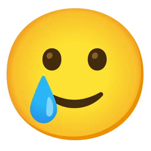 Lächelndes Gesicht mit Träne