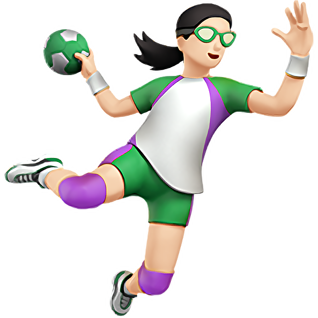 Woman Playing Handball: Light Skin Tone