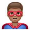 Man Superhero: Medium Skin Tone Emoji 🦸🏽‍♂️ image - WhatsApp style