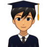 Man Student: Medium Skin Tone Emoji 👨🏽‍🎓 image - Emojidex style