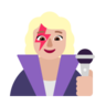 Woman Singer: Medium-Light Skin Tone Emoji 👩🏼‍🎤 image - Microsoft Classic 2D style