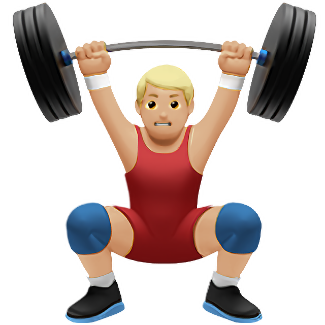 Man Lifting Weights: Medium-Light Skin Tone