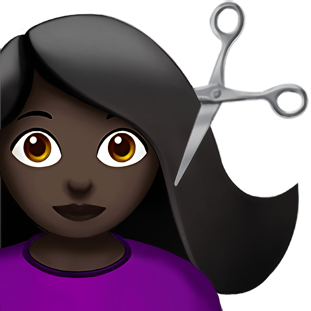 Woman Getting Haircut: Dark Skin Tone
