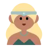Woman Elf: Medium Skin Tone Emoji 🧝🏽‍♀️ image - Tossface style
