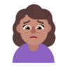 Woman Frowning: Medium Skin Tone Emoji 🙍🏽‍♀️ image - Microsoft Classic 2D style