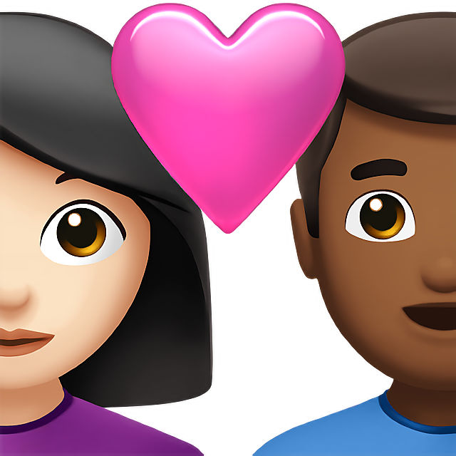 Couple With Heart: Woman, Man, Light Skin Tone, Medium-Dark Skin Tone