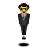 Homem, em, terno negócio, Levitating
