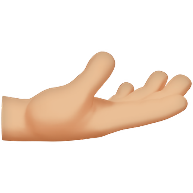 Palm Up Hand: Medium-Light Skin Tone