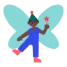 Man Fairy: Dark Skin Tone Emoji 🧚🏿‍♂️ image - Tossface style
