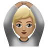Person Gesturing Ok: Medium-Light Skin Tone Emoji 🙆🏼 image - Huawei Harmony OS style