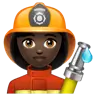 Woman Firefighter: Dark Skin Tone Emoji 👩🏿‍🚒 image - WhatsApp style