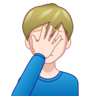 Man Facepalming: Light Skin Tone Emoji 🤦🏻‍♂️ image - Emojidex style
