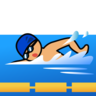 Person Swimming: Medium Skin Tone Emoji 🏊🏽 image - Emojidex style