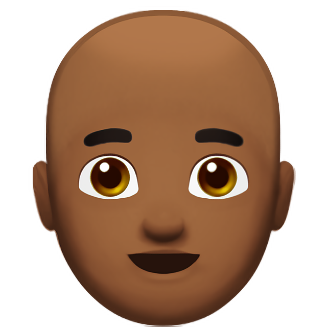 Man: Medium-Dark Skin Tone, Bald
