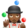 Woman Juggling: Medium-Dark Skin Tone Emoji 🤹🏾‍♀️ image - Apple style