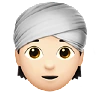 Person Wearing Turban: Light Skin Tone Emoji 👳🏻 image - Apple style