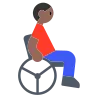 Man In Manual Wheelchair: Medium-Dark Skin Tone Emoji 👨🏾‍🦽 image - Tossface style
