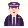 Man Pilot: Light Skin Tone Emoji 👨🏻‍✈️ image - Microsoft Classic 2D style