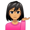 Woman Tipping Hand: Medium Skin Tone Emoji 💁🏽‍♀️ image - Emojidex style
