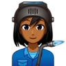Woman Factory Worker: Medium-Dark Skin Tone Emoji 👩🏾‍🏭 image - Emojidex style