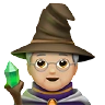 Mage: Medium-Light Skin Tone Emoji 🧙🏼 image - Apple style
