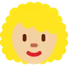 Woman: Medium-Light Skin Tone, Curly Hair Emoji 👩🏼‍🦱 image - Twitter / X (Twemoji) style