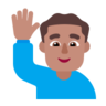 Man Raising Hand: Medium Skin Tone Emoji 🙋🏽‍♂️ image - Microsoft Classic 2D style