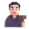 Man Judge: Light Skin Tone Emoji 👨🏻‍⚖️ image - Microsoft 3D Fluent style