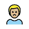 Man Pouting: Medium-Light Skin Tone Emoji 🙎🏼‍♂️ image - OpenMoji style