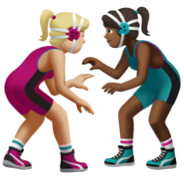 Women Wrestling: Medium-Light Skin Tone, Medium-Dark Skin Tone