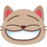 오픈 입으로 웃는 고양이 얼굴 Emoji 😺 image - Skype style