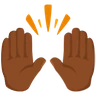 Raising Hands: Medium-Dark Skin Tone Emoji 🙌🏾 image - Facebook Messenger (2016) style