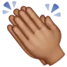 Clapping Hands: Medium Skin Tone Emoji 👏🏽 image - WhatsApp style