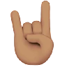 Sign Of The Horns: Medium Skin Tone Emoji 🤘🏽 image - Apple style