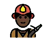 Firefighter: Dark Skin Tone Emoji 🧑🏿‍🚒 image - OpenMoji style