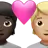 Couple With Heart: Person, Person, Dark Skin Tone, Medium-Light Skin Tone