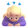 Woman Bowing: Medium-Light Skin Tone Emoji 🙇🏼‍♀️ image - Microsoft 3D Fluent style