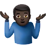 Man Shrugging: Dark Skin Tone Emoji 🤷🏿‍♂️ image - Apple style