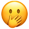 Gözleri Açık Ve Eliyle Ağzını Kapatan Yüz Emoji 🫢 image - Apple style