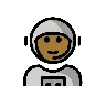 Astronaut: Medium-Dark Skin Tone Emoji 🧑🏾‍🚀 image - OpenMoji style
