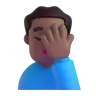 Man Facepalming: Medium-Dark Skin Tone Emoji 🤦🏾‍♂️ image - Microsoft 3D Fluent style