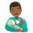 Man Feeding Baby: Medium-Dark Skin Tone
