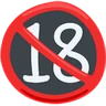 Emoji Nessuno sotto il simbolo di diciotto anni 🔞 image - Facebook Messenger (2016) style