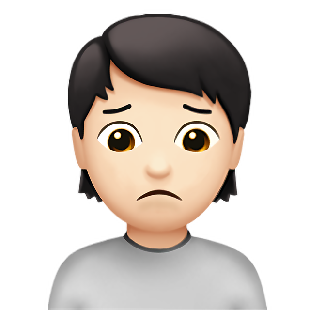 Person Frowning: Light Skin Tone