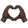 Heart Hands: Dark Skin Tone Emoji 🫶🏿 image - Apple style