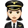 Woman Pilot: Light Skin Tone Emoji 👩🏻‍✈️ image - Apple style