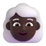 Woman: Dark Skin Tone, White Hair Emoji 👩🏿‍🦳 image - Microsoft 3D Fluent style